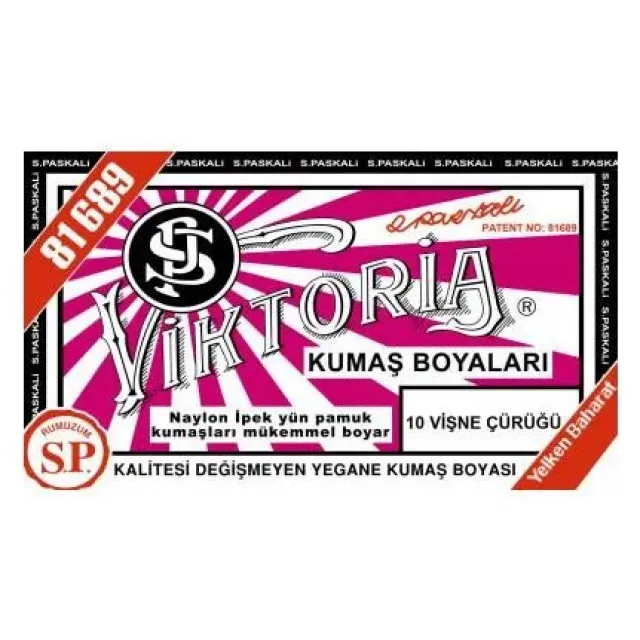 10 Kumaş Boyası Viktoria Vişne Çürüğü