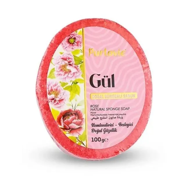 Purlavie Süngerli Gül Sabun 100 Gr